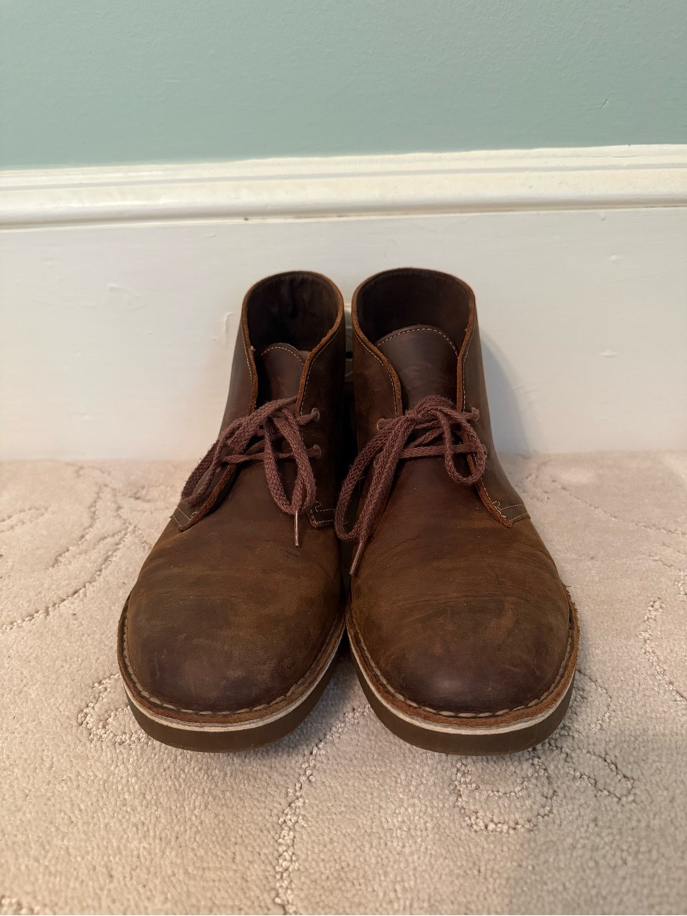 Clarks Men’s Brown Leather Chukka Desert Boots Size 11